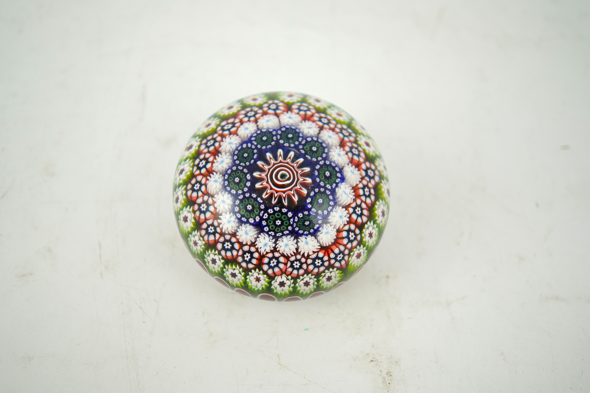 A rare St. Louis concentric millefiori paperweight, mid 19th century